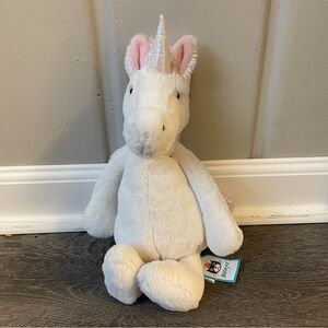NWT Jellycat Bashful Unicorn Stuffed Animal Toy Plush White Pink Medium 13”
